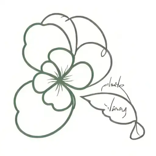  a simple tatoo design of a four leaf clover and the word lucky written uniquely o n i tattoo design idea