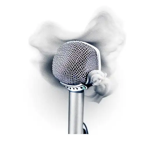 A microphone with smoke coming out of it tattoo design idea