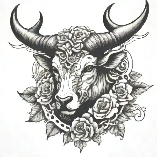 Taurus aries zodiac tattoo design idea