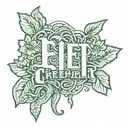 creeper with name and date tattoo design idea