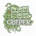 creeper with name and date tattoo design idea