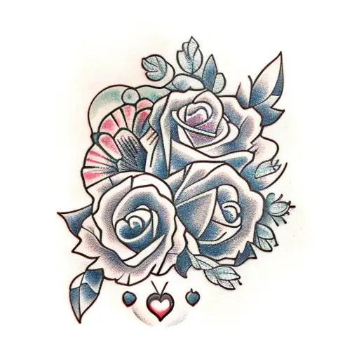 couple romance tattoo design idea