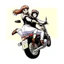 couple riding motorcycle tattoo design idea