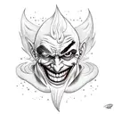 fire force,joker,dark, laughing  tattoo design idea