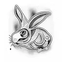 Water rabbit  tattoo design idea