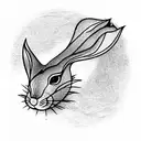 Water rabbit  tattoo design idea