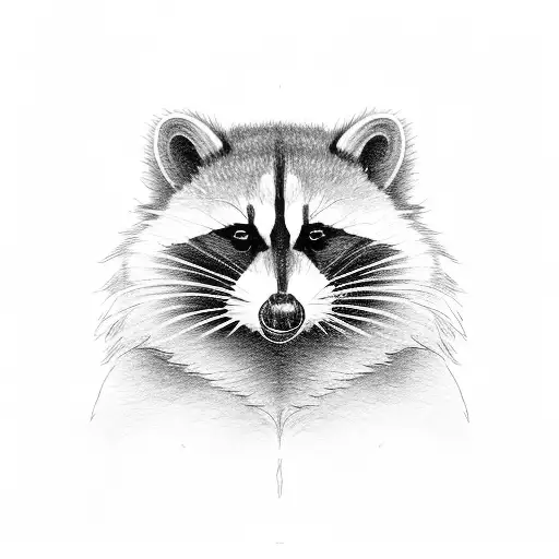 a racoon eating a croissant  tattoo design idea