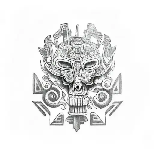 mayan calander tattoo design idea