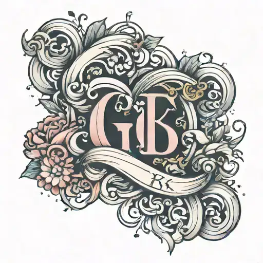 Letters G F B K Combination  tattoo design idea