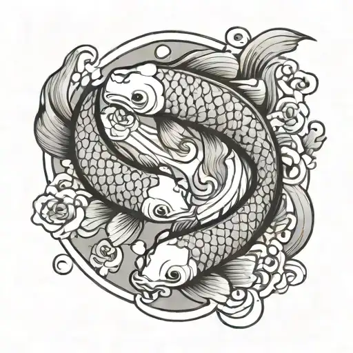 koi fish yin yang tattoo design idea