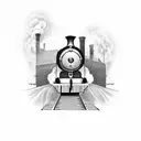 British steam train  tattoo design idea