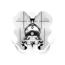 British steam train  tattoo design idea
