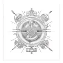 Helicopter, engines, binary, hurt tattoo design idea