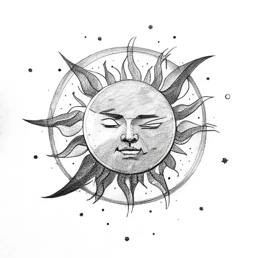 sun then eclipse then moon  tattoo design idea