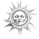 sun, moon, eclipse tattoo design idea
