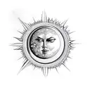 sun, moon, eclipse tattoo design idea