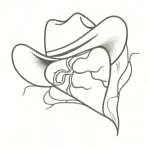 Sketch Cowboy Hat (frontal) Through Which A Tattoo Idea