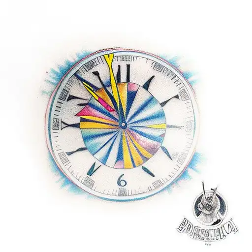 un reloj de bolsillo con las manos detenidas en el momento en el 9 de febrero, como un símbolo de conexión con mi abuelo tattoo design idea