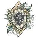 child names incorporated shield Aurora Amara Autumn Melody tattoo design idea