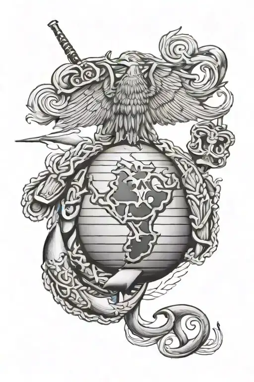 marine corps tattoo design idea