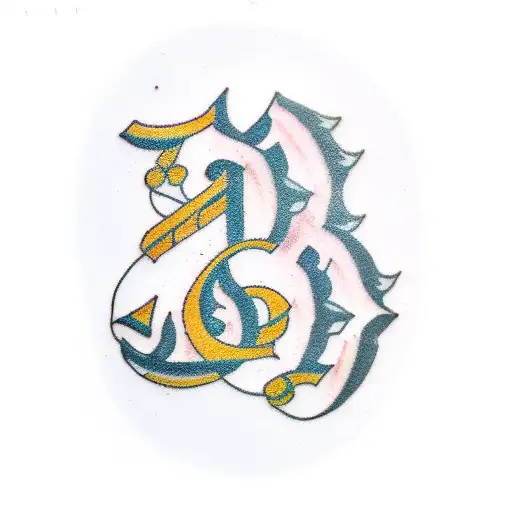 number 70 in arabic indic tattoo design idea