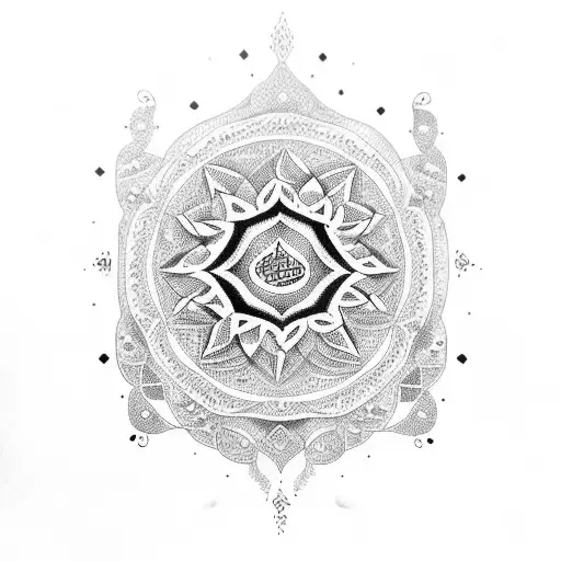 number 70 in arabic indic tattoo design idea