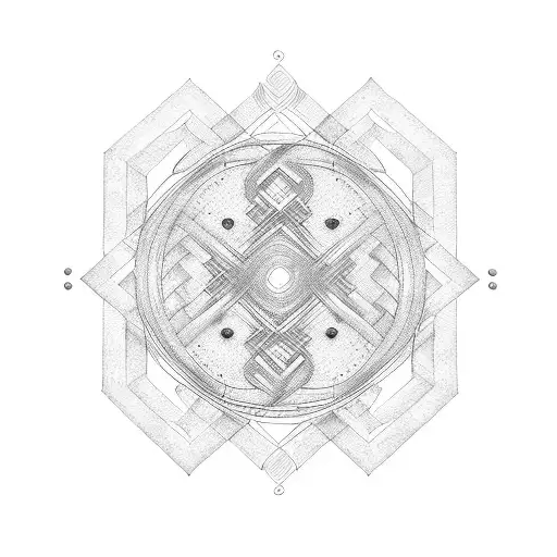 Guitar strings forming a labyrinth tattoo design idea