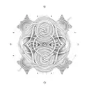 Guitar strings forming a labyrinth tattoo design idea