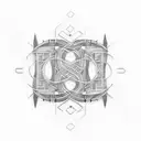 Guitar strings forming a labyrinth tattoo design idea