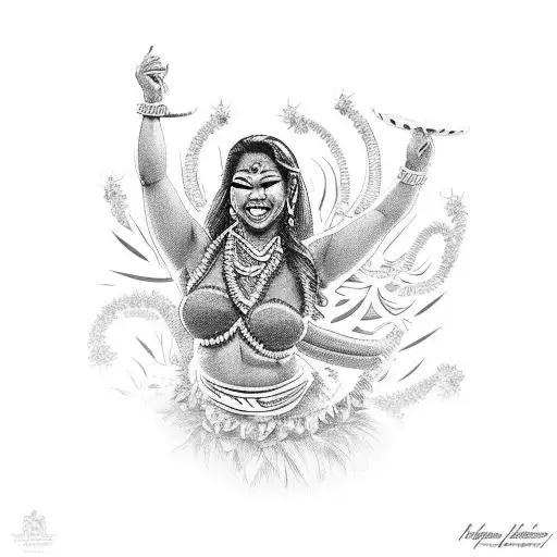 big kahuna hawaiian hula dancer tattoo design idea