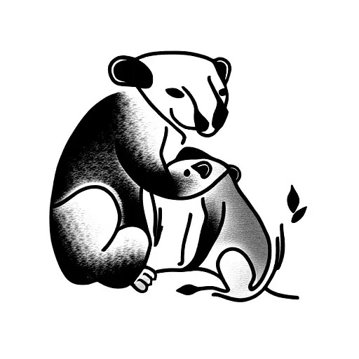 Jaguar protecting Koala tattoo design idea