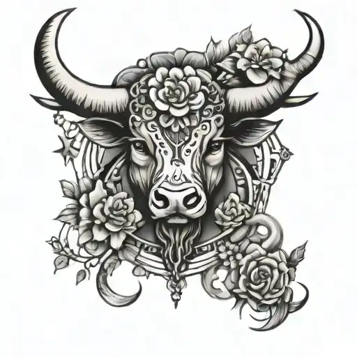 taurus and cancer zodiac sign tattoo design idea