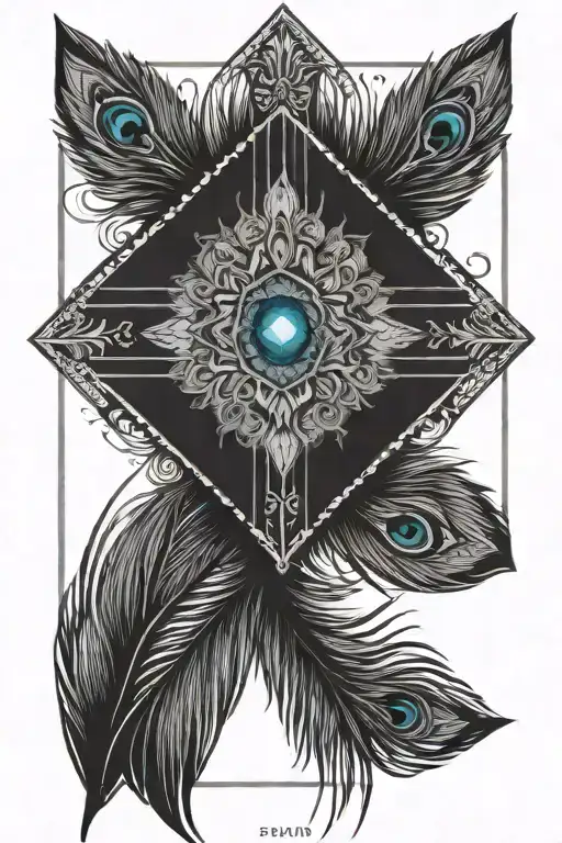 peacock feather cross tattoo tattoo design idea