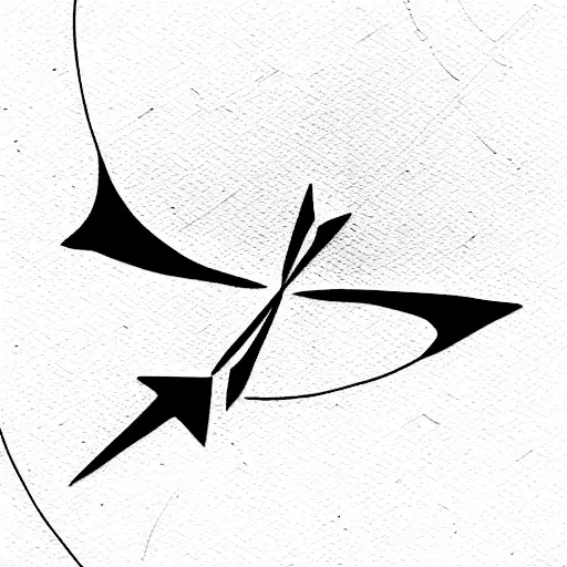 a linear tattoo with aurora the goddes of the dawn flying in the sky tattoo design idea