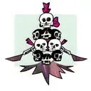 Italy Brazil skull family tattoo design idea