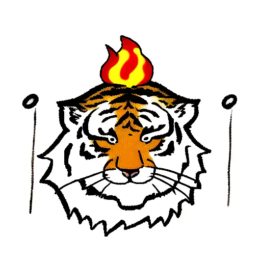 Tiger and Fire tattoo design idea