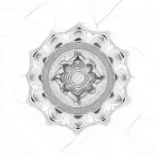 mandala with jelly fish tattoo design idea