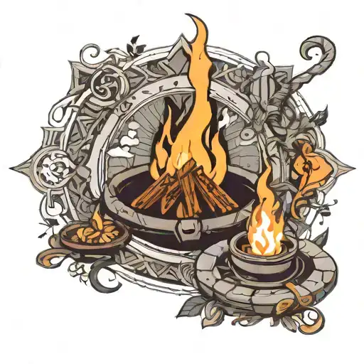 Create A Tattoo Of A Campfire Scene From Dark Souls With A Sense Of Mystery And Danger Mandala Tattoo Idea tattoo design idea