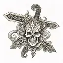 黑暗靈魂 Coiled Sword Fragment bonefire  tattoo design idea