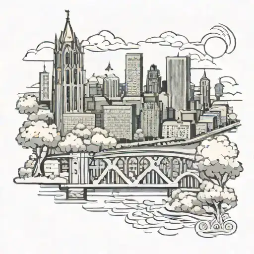Roehm Skyline of Pittsburgh tattoo design idea