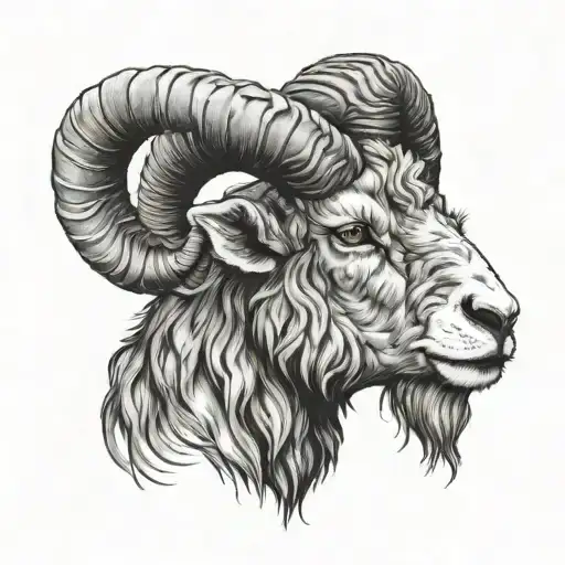 cross sign gothic ram head tattoo design idea