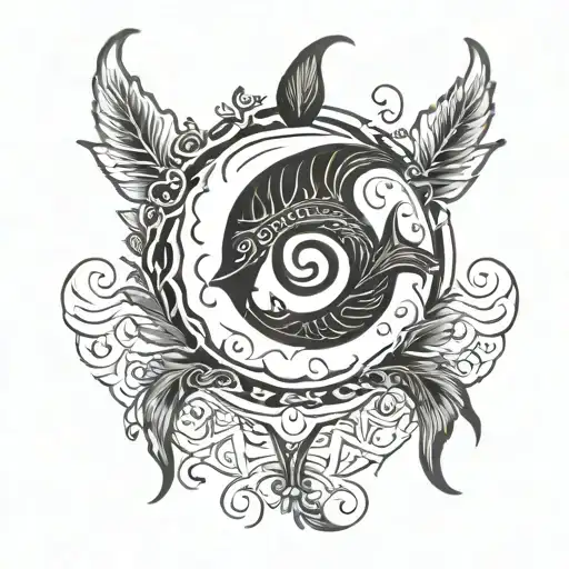 ichthys symbol combined with semicolon incorporated tattoo design idea