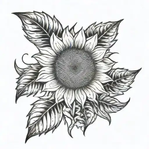 create a tattoo that represents a sunflower and the name stoppa in a simple way but with details tattoo design idea