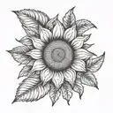 create a tattoo that represents a sunflower and the name stoppa in a simple way but with details tattoo design idea