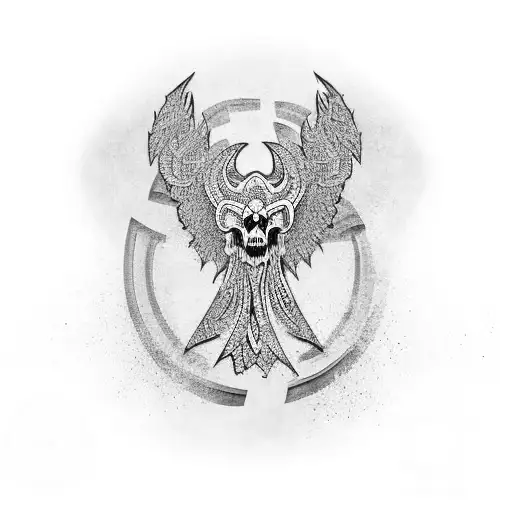 gravestone tattoo design idea