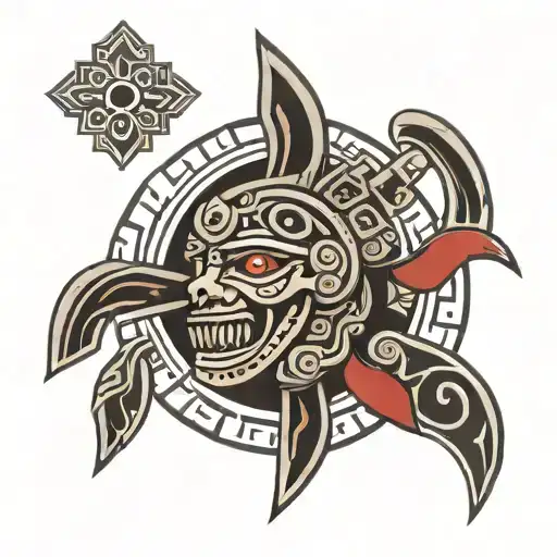 ancient Aztec blood art inspired tattoo tattoo design idea