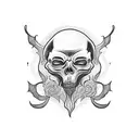 ghost with bourbon glass tattoo design idea