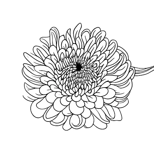 Chrysanthemum looped with violet flower tattoo design idea