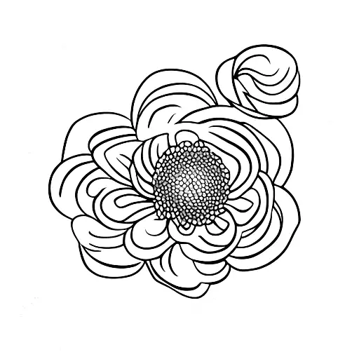 Chrysanthemum and violet flower looped together  tattoo design idea