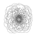 Chrysanthemum and violet flower side by side tattoo design idea